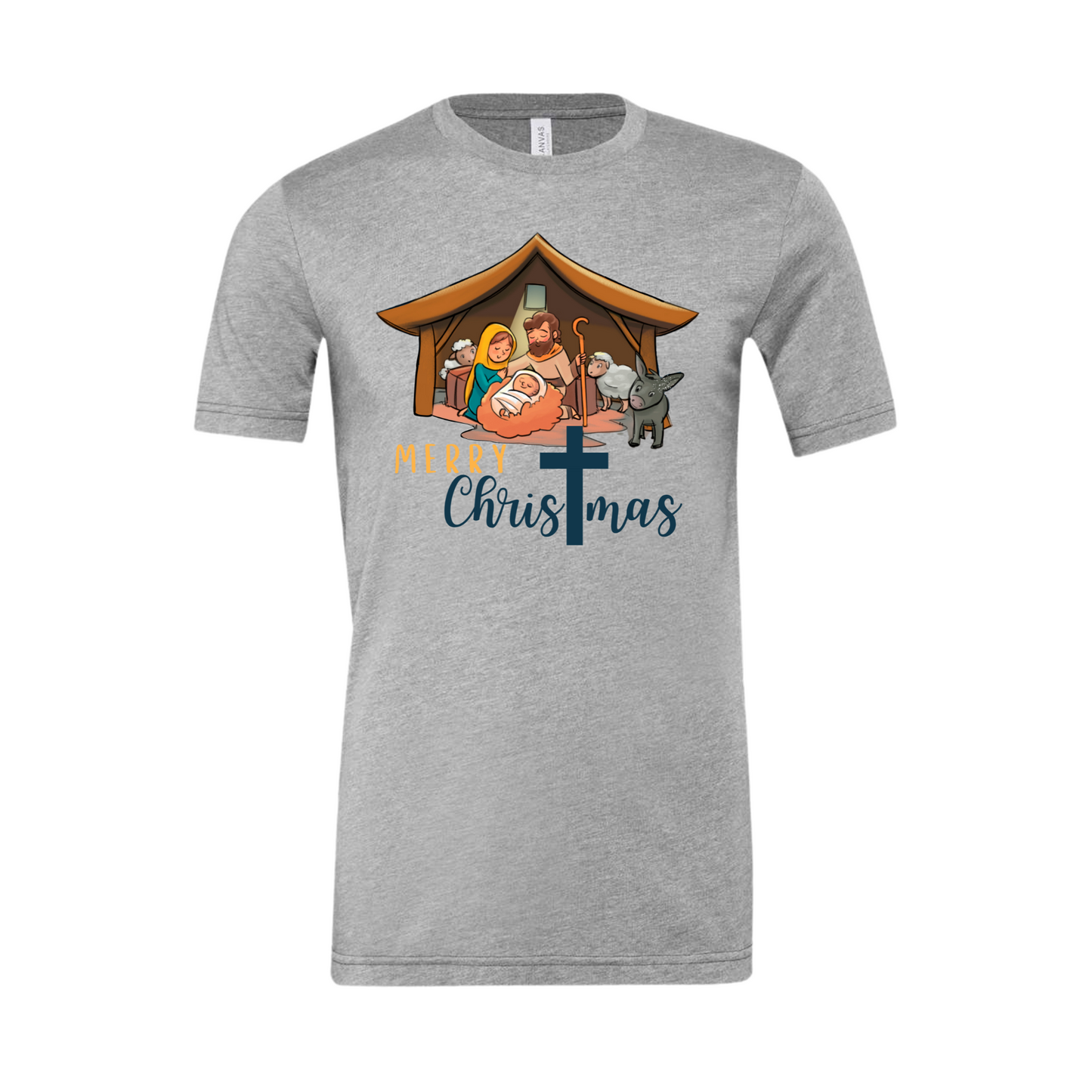 Merry Christmas Manger Adult T-Shirt