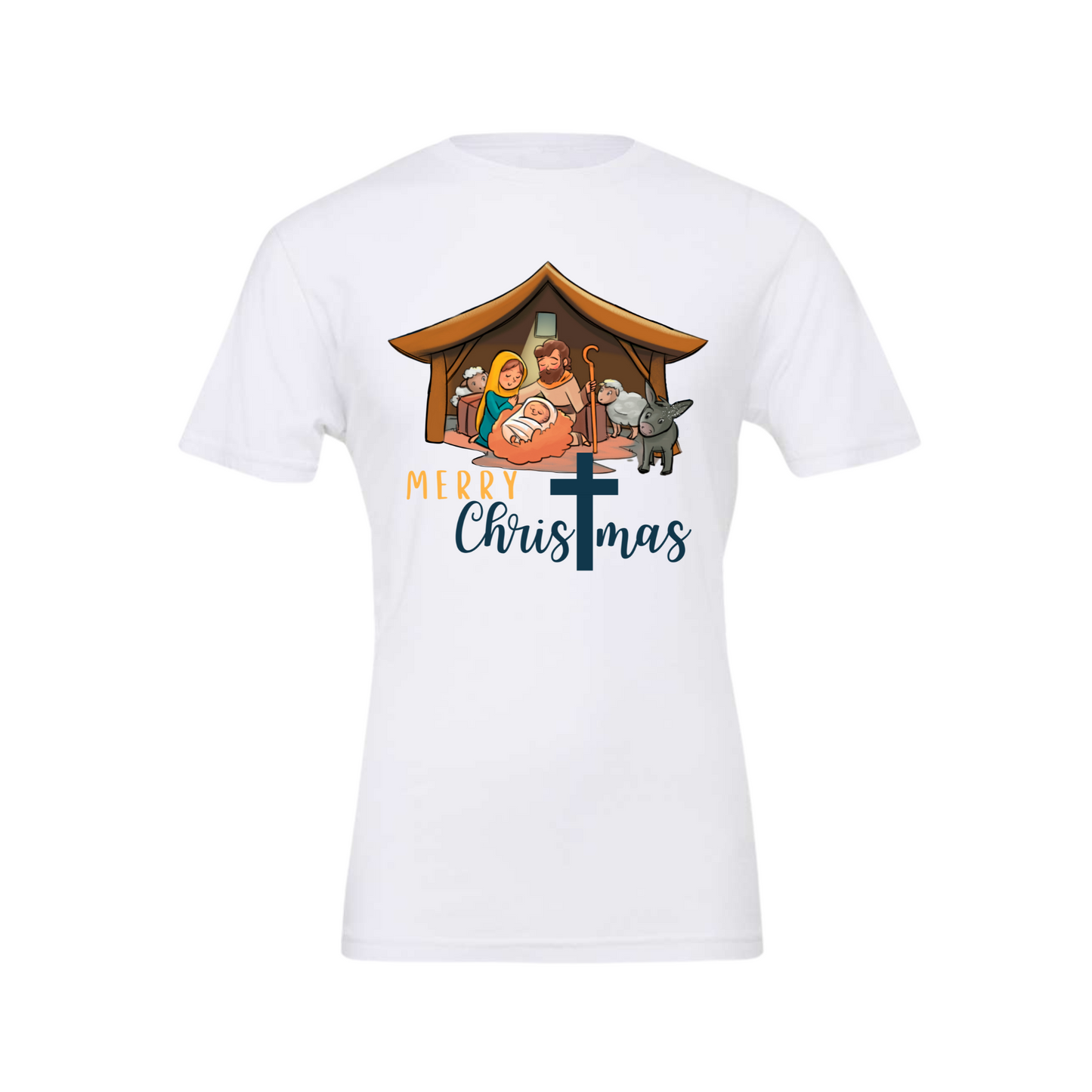 Merry Christmas Manger Adult T-Shirt