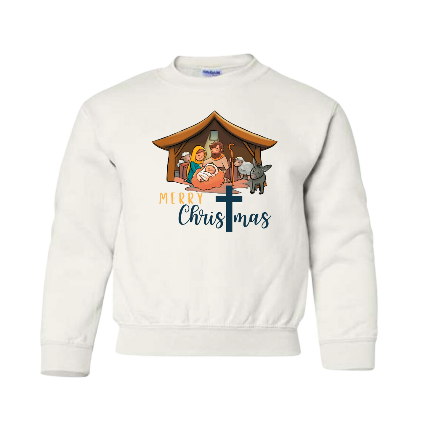 Merry Christmas Manger Youth Sweater