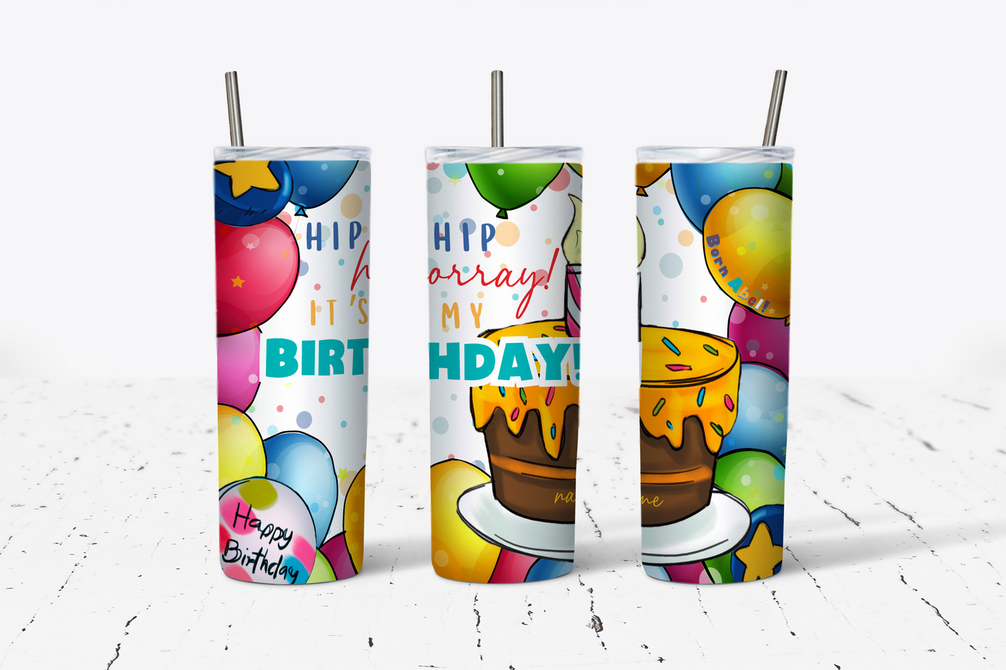 HIP HIP HOORAY BIRTHDAY TUMBLER