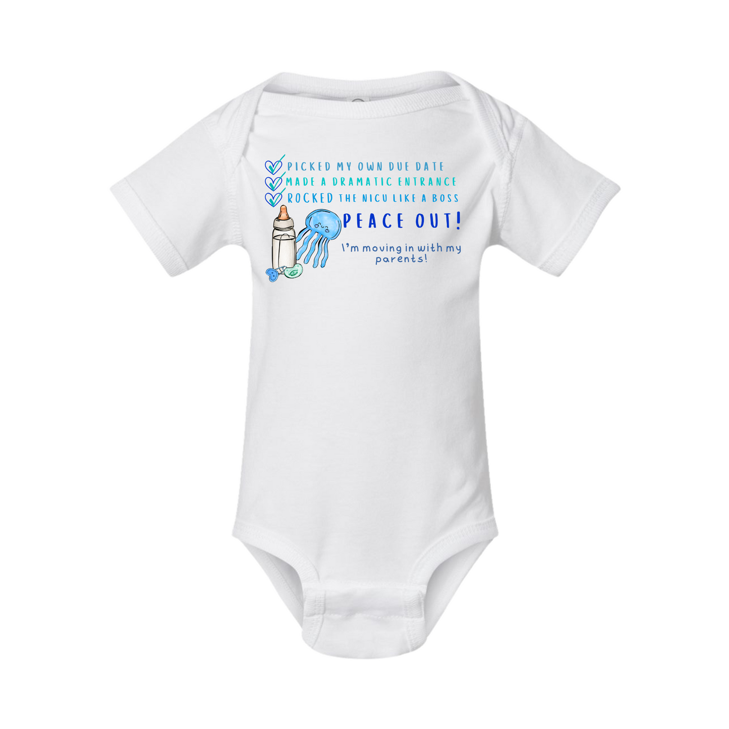 Mighty- Peace Out boy onesie