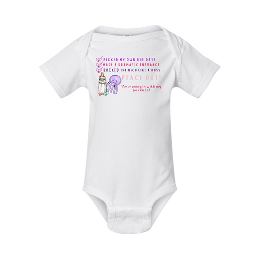 Mighty- Peace Out girl onesie