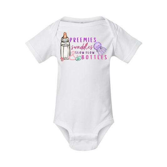 Mighty- Preemies, swaddles... girl onesie