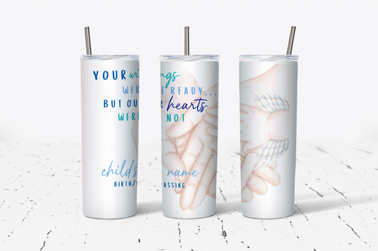 ANGEL WINGS WERE READY (BLUE) TUMBLER