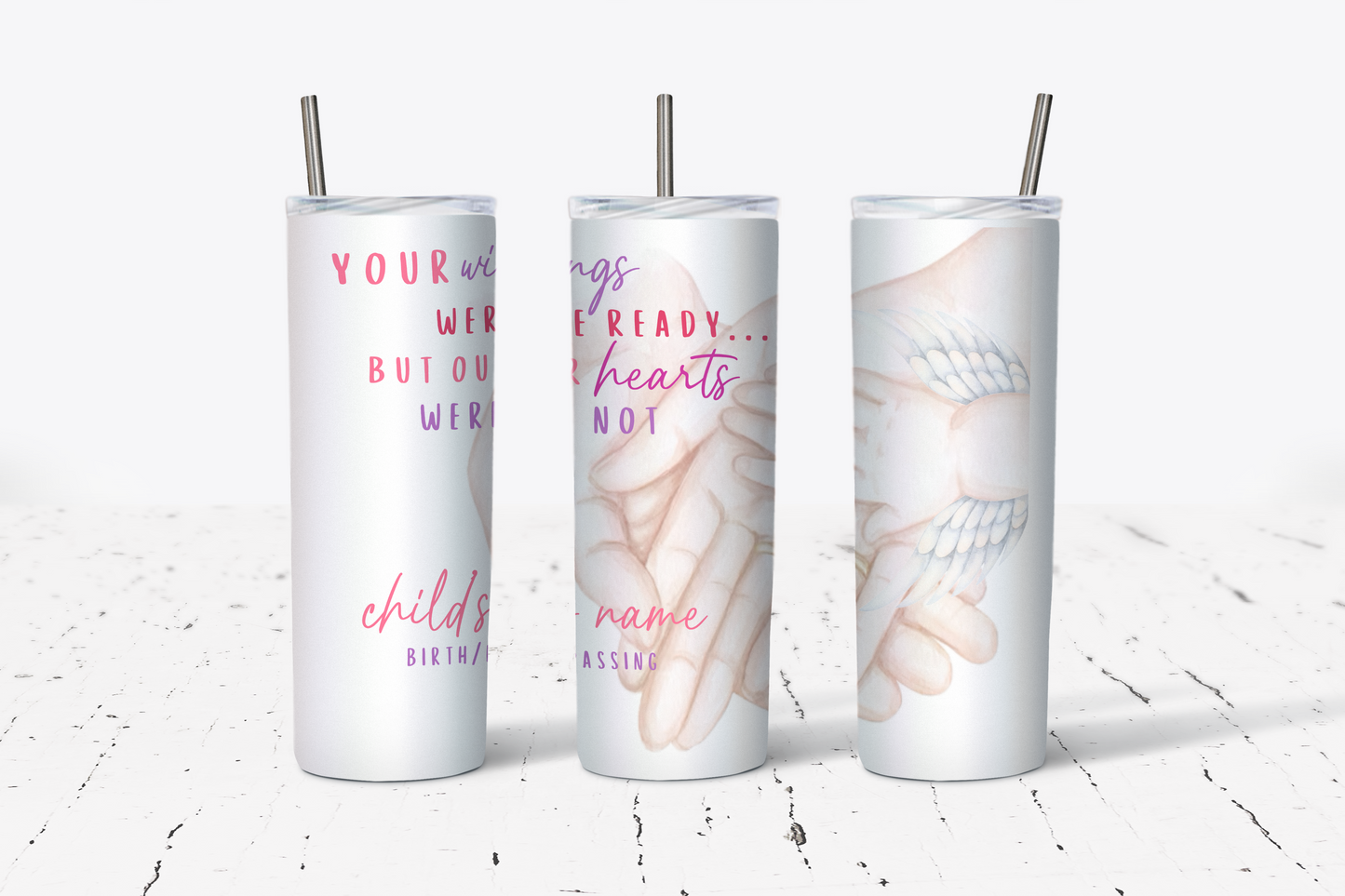 ANGEL WINGS WERE READY (PINK) TUMBLER